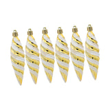 6Pcs Christmas Tree Decorations Charm Pendants for Cafe Engagement Festivals Gold