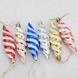 6Pcs Christmas Tree Decorations Charm Pendants for Cafe Engagement Festivals Gold