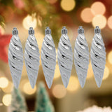 6Pcs Christmas Tree Decorations Charm Pendants for Cafe Engagement Festivals Silver