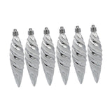 6Pcs Christmas Tree Decorations Charm Pendants for Cafe Engagement Festivals Silver