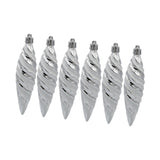 6Pcs Christmas Tree Decorations Charm Pendants for Cafe Engagement Festivals Silver