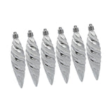 6Pcs Christmas Tree Decorations Charm Pendants for Cafe Engagement Festivals Silver