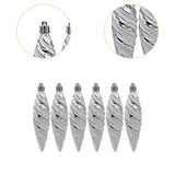 6Pcs Christmas Tree Decorations Charm Pendants for Cafe Engagement Festivals Silver