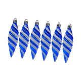 6Pcs Christmas Tree Decorations Charm Pendants for Cafe Engagement Festivals Blue