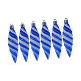 6Pcs Christmas Tree Decorations Charm Pendants for Cafe Engagement Festivals Blue