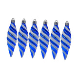 6Pcs Christmas Tree Decorations Charm Pendants for Cafe Engagement Festivals Blue