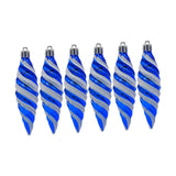 6Pcs Christmas Tree Decorations Charm Pendants for Cafe Engagement Festivals Blue