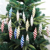 6Pcs Christmas Tree Decorations Charm Pendants for Cafe Engagement Festivals Blue