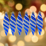 6Pcs Christmas Tree Decorations Charm Pendants for Cafe Engagement Festivals Blue