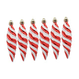 6Pcs Christmas Tree Decorations Charm Pendants for Cafe Engagement Festivals Red