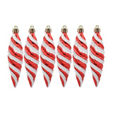 6Pcs Christmas Tree Decorations Charm Pendants for Cafe Engagement Festivals Red