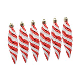 6Pcs Christmas Tree Decorations Charm Pendants for Cafe Engagement Festivals Red