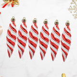 6Pcs Christmas Tree Decorations Charm Pendants for Cafe Engagement Festivals Red