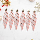 6Pcs Christmas Tree Decorations Charm Pendants for Cafe Engagement Festivals Rose Gold