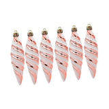 6Pcs Christmas Tree Decorations Charm Pendants for Cafe Engagement Festivals Rose Gold