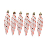 6Pcs Christmas Tree Decorations Charm Pendants for Cafe Engagement Festivals Rose Gold