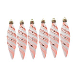 6Pcs Christmas Tree Decorations Charm Pendants for Cafe Engagement Festivals Rose Gold