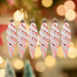 6Pcs Christmas Tree Decorations Charm Pendants for Cafe Engagement Festivals Rose Gold