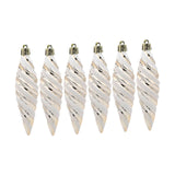 6Pcs Christmas Tree Decorations Charm Pendants for Cafe Engagement Festivals Champagne Gold