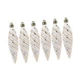 6Pcs Christmas Tree Decorations Charm Pendants for Cafe Engagement Festivals Champagne Gold