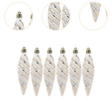 6Pcs Christmas Tree Decorations Charm Pendants for Cafe Engagement Festivals Champagne Gold