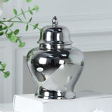 Ceramic Vase Modern Container Porcelain Ginger Jar for Shop Window Party Bar Silvery