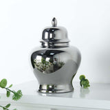 Ceramic Vase Modern Container Porcelain Ginger Jar for Shop Window Party Bar Silvery