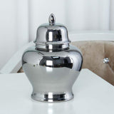 Ceramic Vase Modern Container Porcelain Ginger Jar for Shop Window Party Bar Silvery