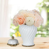 Ceramic Flower Vase Ceramic Ginger Jar with Lid for Bookshelf Party Entrance White