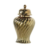 Ceramic Flower Vase Ceramic Ginger Jar with Lid for Bookshelf Party Entrance Gold