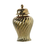 Ceramic Flower Vase Ceramic Ginger Jar with Lid for Bookshelf Party Entrance Gold