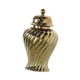 Ceramic Flower Vase Ceramic Ginger Jar with Lid for Bookshelf Party Entrance Gold