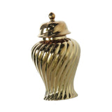 Ceramic Flower Vase Ceramic Ginger Jar with Lid for Bookshelf Party Entrance Gold