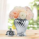 Ceramic Flower Vase Ceramic Ginger Jar with Lid for Bookshelf Party Entrance Silvery