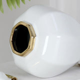 Ceramic Vase Modern Ceramic Ginger Jar with Lid for Entryway Bookshelf Party White