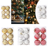 6Pcs Christmas Tree Hanging Ornaments Pendant Drops for Cafe Office New Year Gold