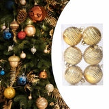 6Pcs Christmas Tree Hanging Ornaments Pendant Drops for Cafe Office New Year Gold