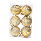 6Pcs Christmas Tree Hanging Ornaments Pendant Drops for Cafe Office New Year Gold