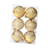 6Pcs Christmas Tree Hanging Ornaments Pendant Drops for Cafe Office New Year Gold