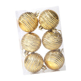 6Pcs Christmas Tree Hanging Ornaments Pendant Drops for Cafe Office New Year Gold