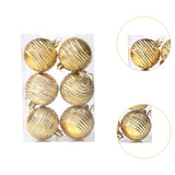 6Pcs Christmas Tree Hanging Ornaments Pendant Drops for Cafe Office New Year Gold