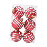 6Pcs Christmas Tree Hanging Ornaments Pendant Drops for Cafe Office New Year Red