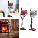 Christmas Mailbox Statue Funny Christmas Decorations for Tabletop   Red