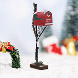 Christmas Mailbox Statue Funny Christmas Decorations for Tabletop   Red