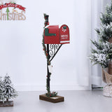 Christmas Mailbox Statue Funny Christmas Decorations for Tabletop   Red