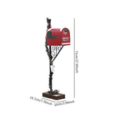 Christmas Mailbox Statue Funny Christmas Decorations for Tabletop   Red