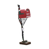 Christmas Mailbox Statue Funny Christmas Decorations for Tabletop   Red