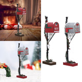 Christmas Mailbox Statue Funny Christmas Decorations for Tabletop   Red