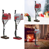 Christmas Mailbox Statue Funny Christmas Decorations for Tabletop   Red