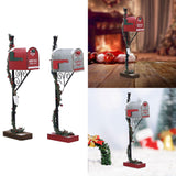 Christmas Mailbox Statue Funny Christmas Decorations for Tabletop   Red